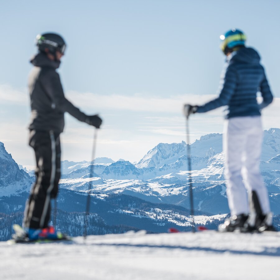 Zwei Skifahrer Begutachten das Bergpanorama | © Harald Wisthaler