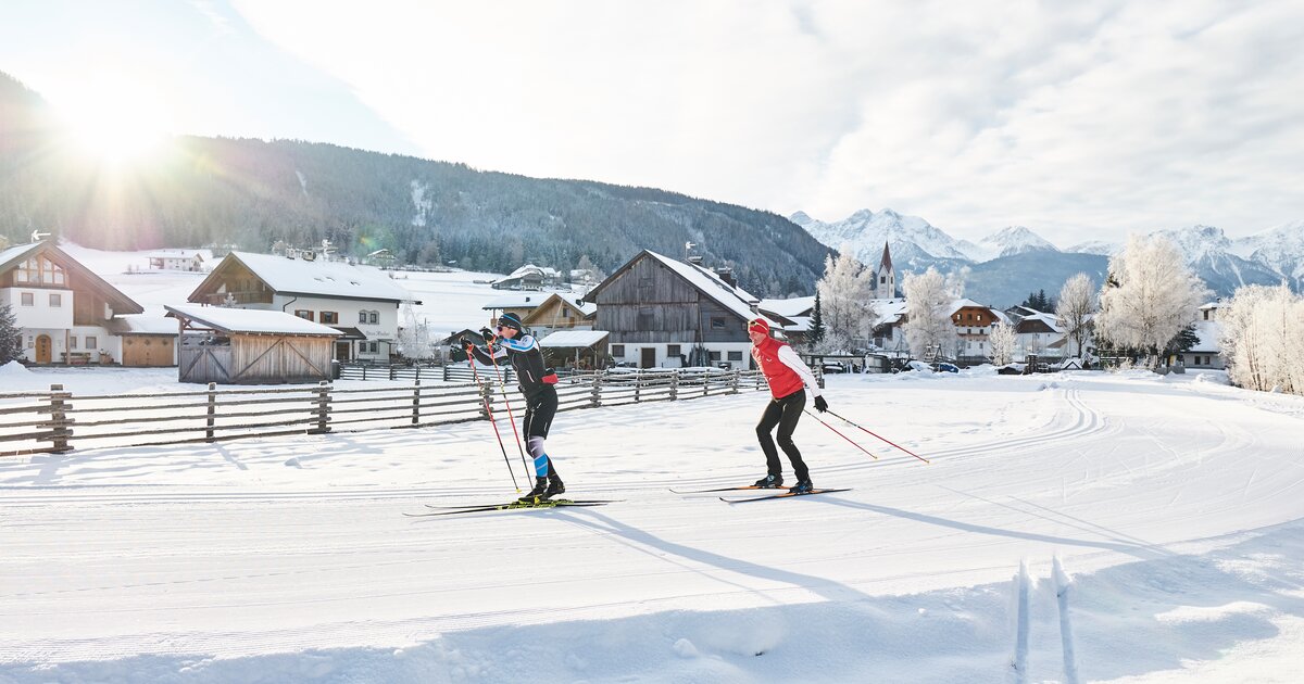 Cross-country skiing in pristine nature: the sun slope