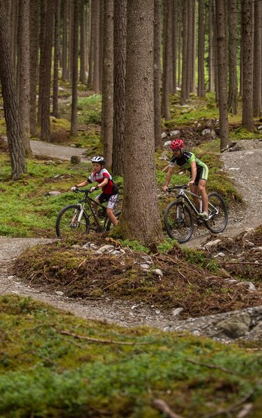 Einige Mountainbiker im Skills Park. | © TV Antholzertal